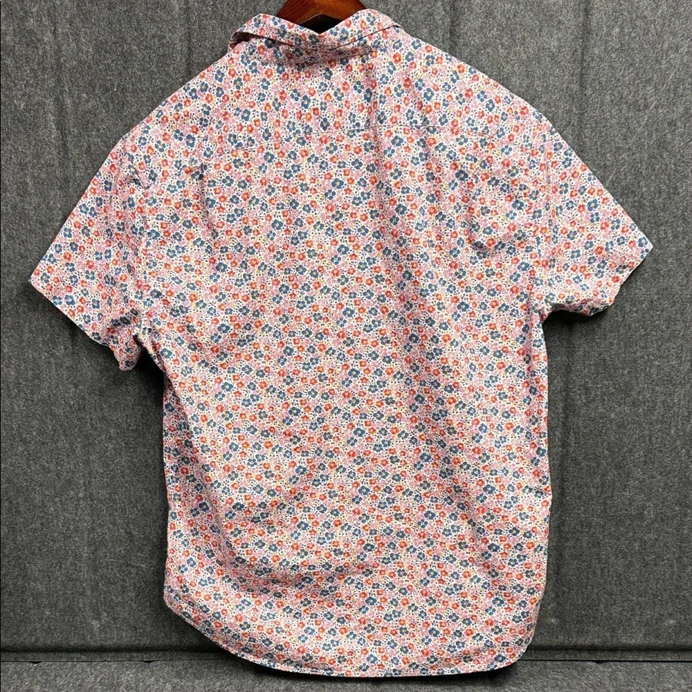 J. Crew Men's Floral Button Down Shirt - Red and Blue